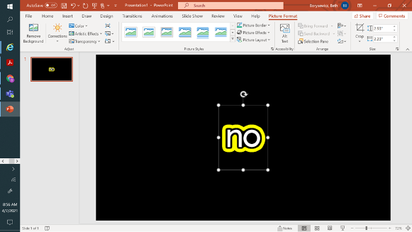 Screenshot of the word