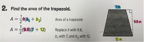 Trapezoid worksheet with color support