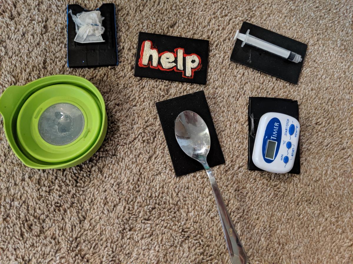 Object symbols for eating, bathroom, help, medication, more time