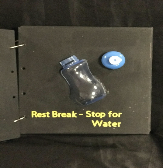 Rest break, stop for water