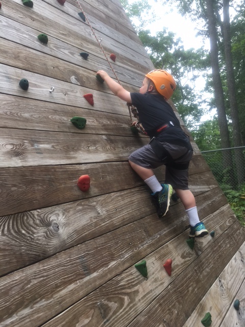Climbing wall at camp