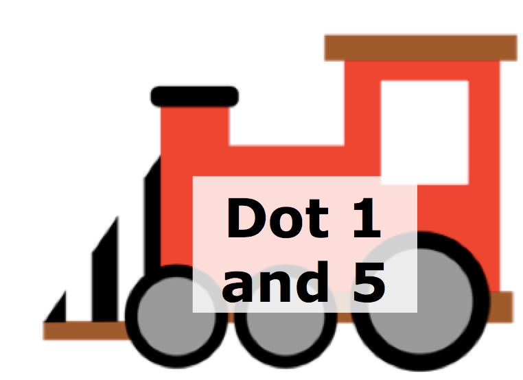 Train car with dots 1 and 5