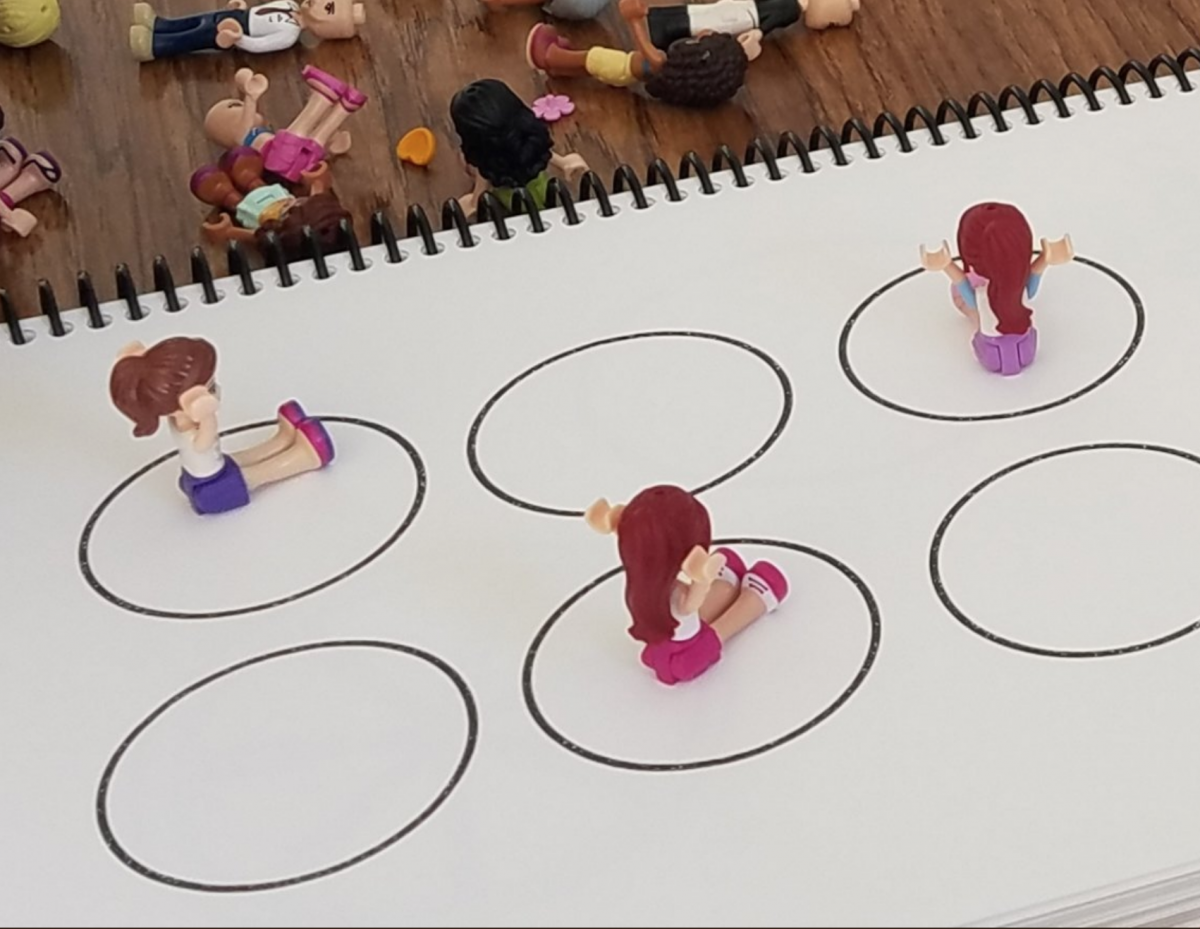 Placing Lego Girls in various dots of braille cell