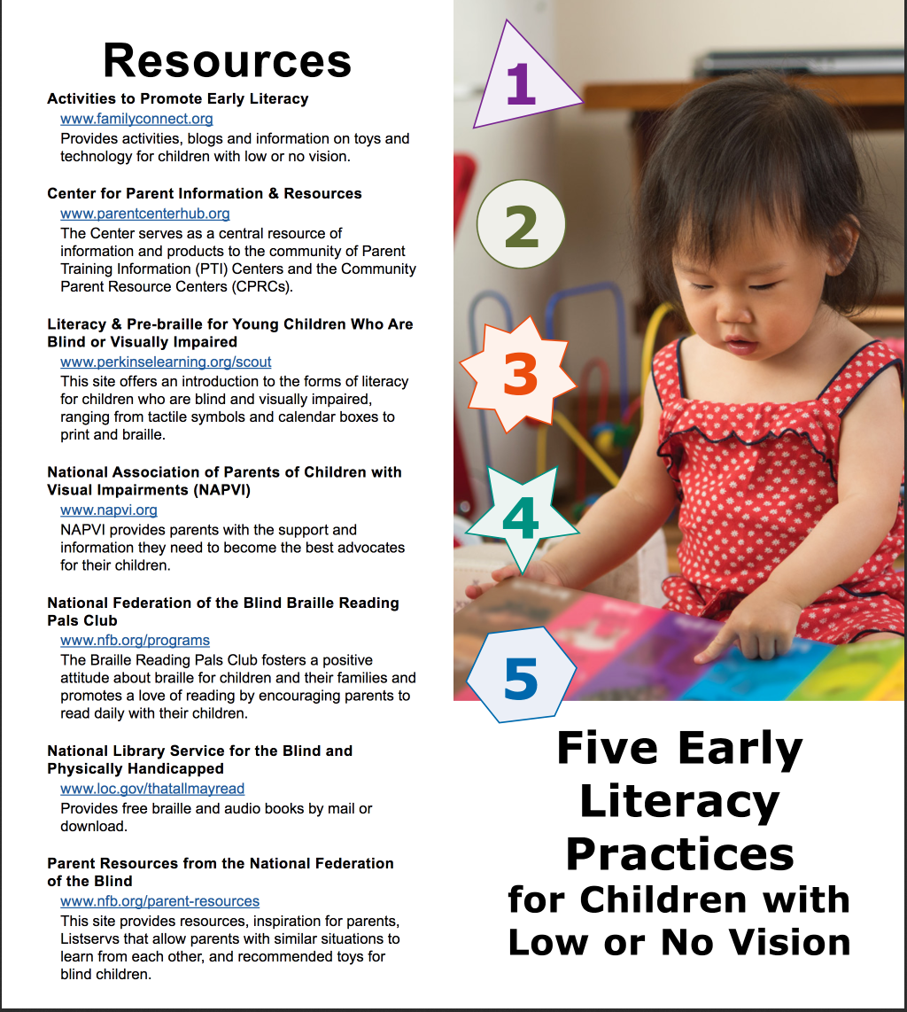 Flyer of five early literacy practices