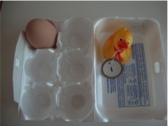 Egg carton, ceramic egg & braille numbered duck Egg carton, ceramic egg & braille numbered duck