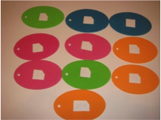 Foam ovals  with braille numbers