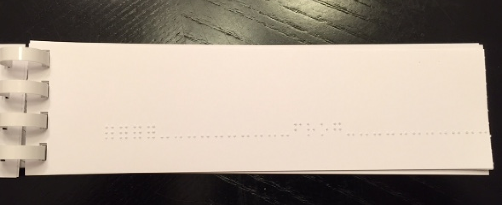 Tracking line of braille with word 