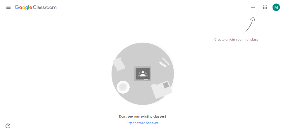 Screenshot of set-up page for Google Classroom