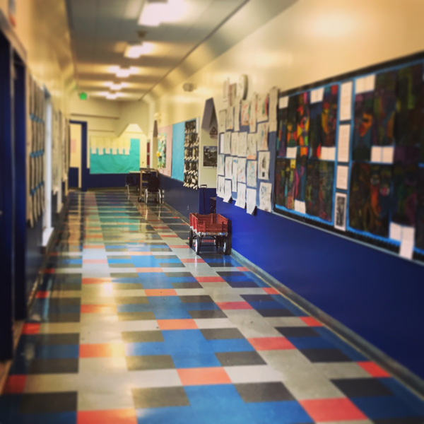 Hallways in schools are typically visually complex.