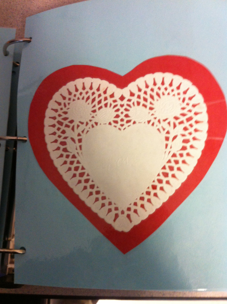 The lacy heart using lacy paper