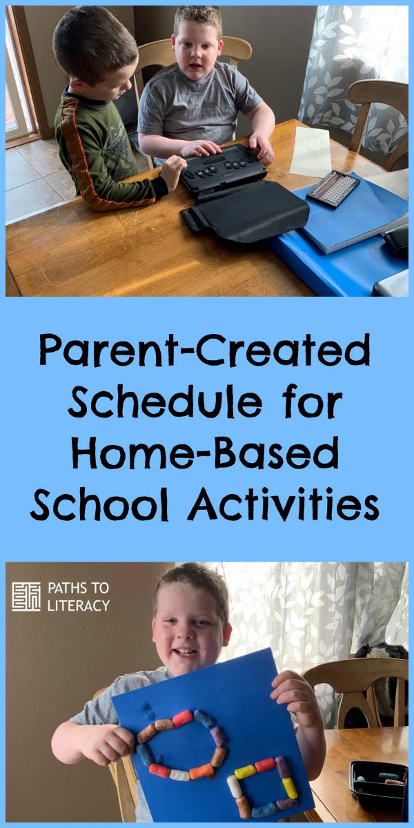 Collage of home-based activities during school closures