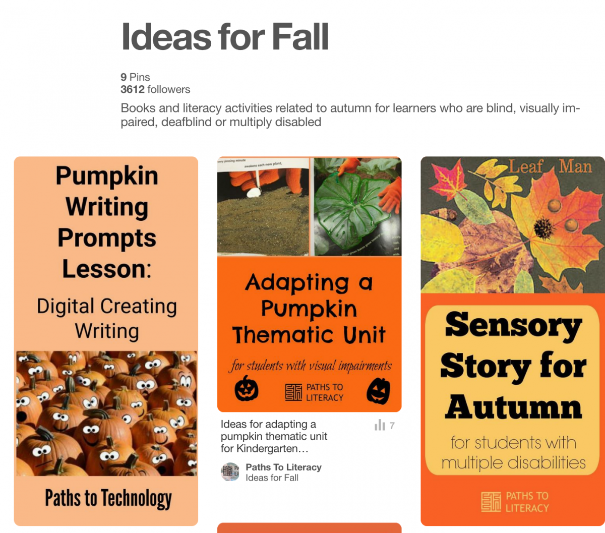 Pinterest board with Ideas for Fall