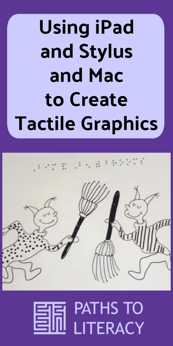 Collage of using iPad, Stylus, Mac to create tactile graphics
