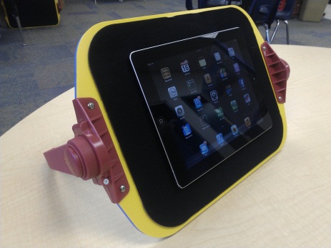 iPad mount on APH's All-in-One-Board iPad mount on All-in-One-Board