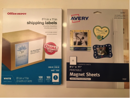 Shipping Labels and Magnetic Sheets