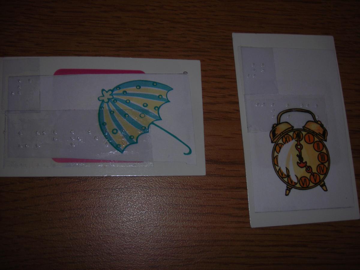 All cards are adapted with braille and additional images.