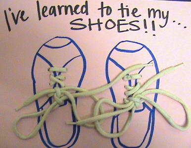 Learning to tie shoes