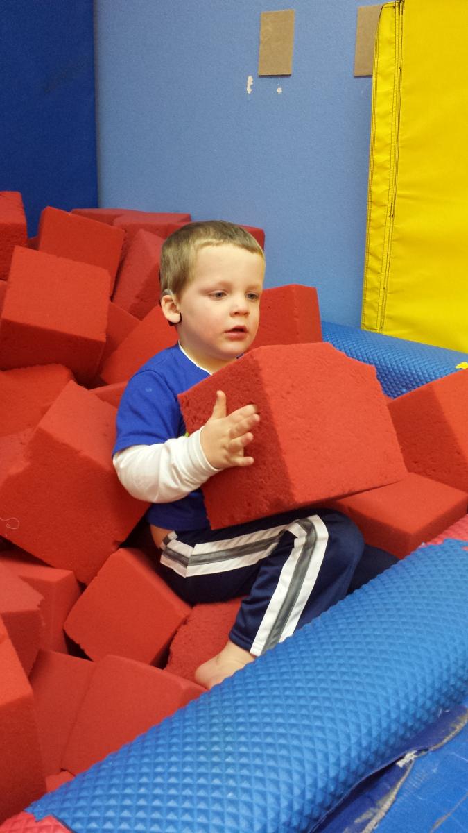 Liam in ball pit