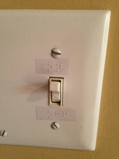 light switch with braille labels for 