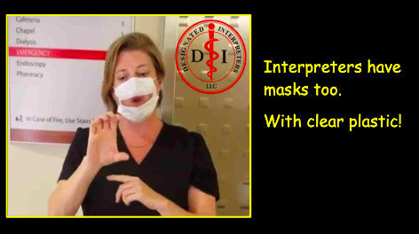 Interpreter wearing mask