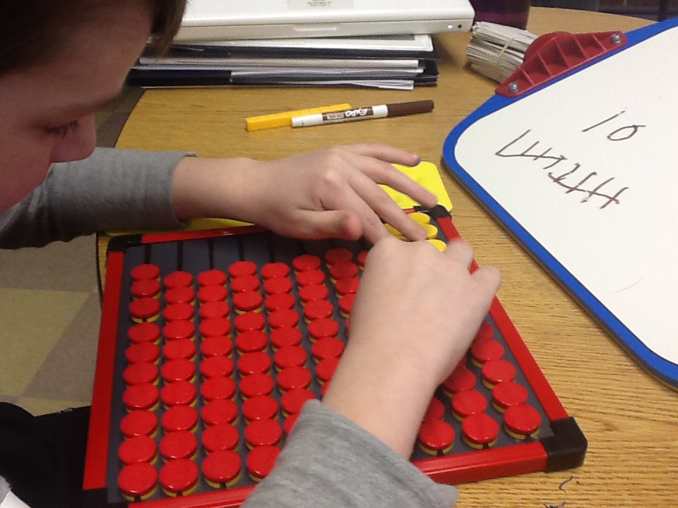 Student counting during math activity