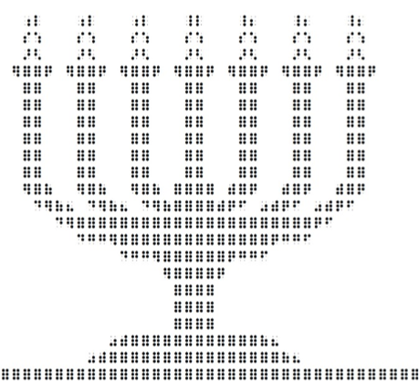 Braille design image of a candlabra