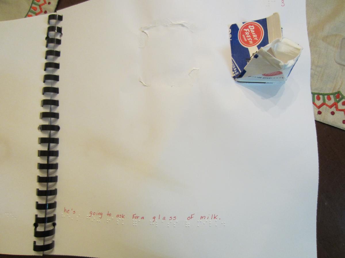 a page with the top of a milk carton