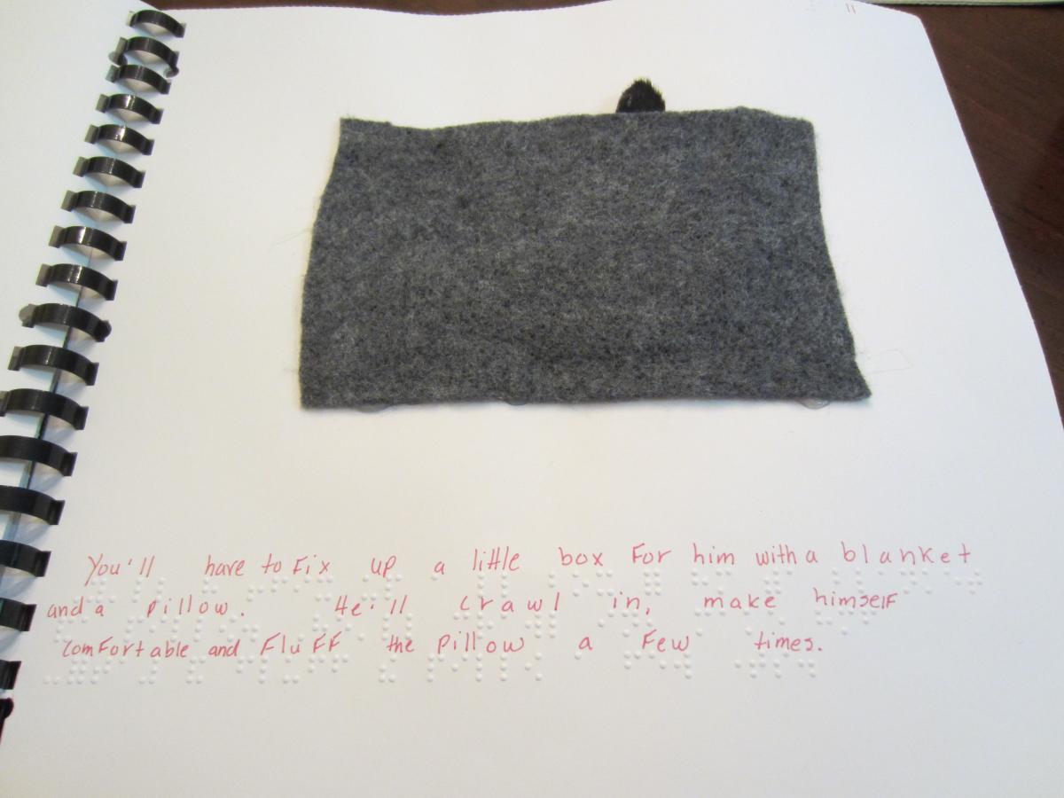a felt bed on a page with text