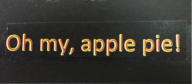 Oh my, apple pie text