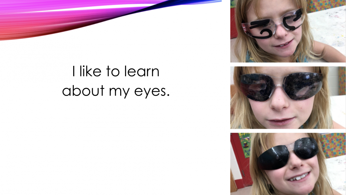 I like to learn about my eyes. I like to learn about my eyes.