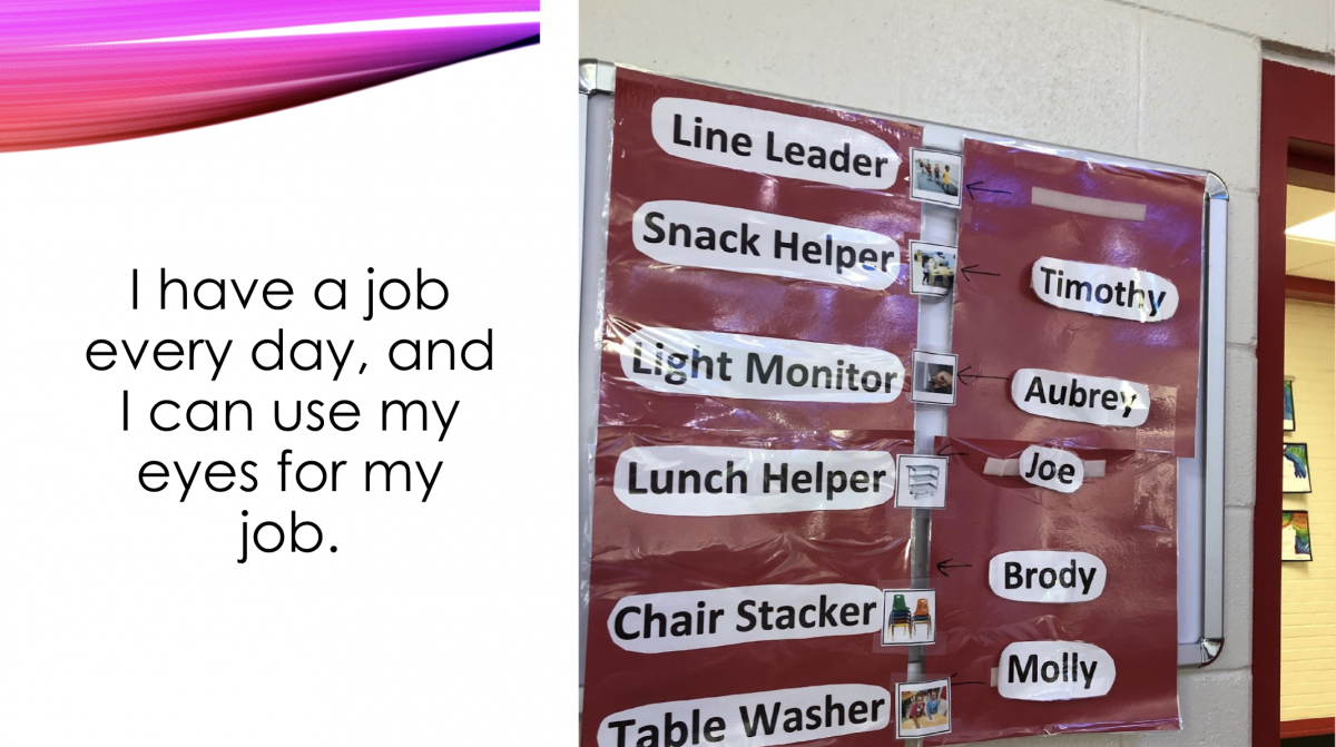 I have a job every day, and I can use my eyes for my job. I have a job every day, and I can use my eyes for my job.