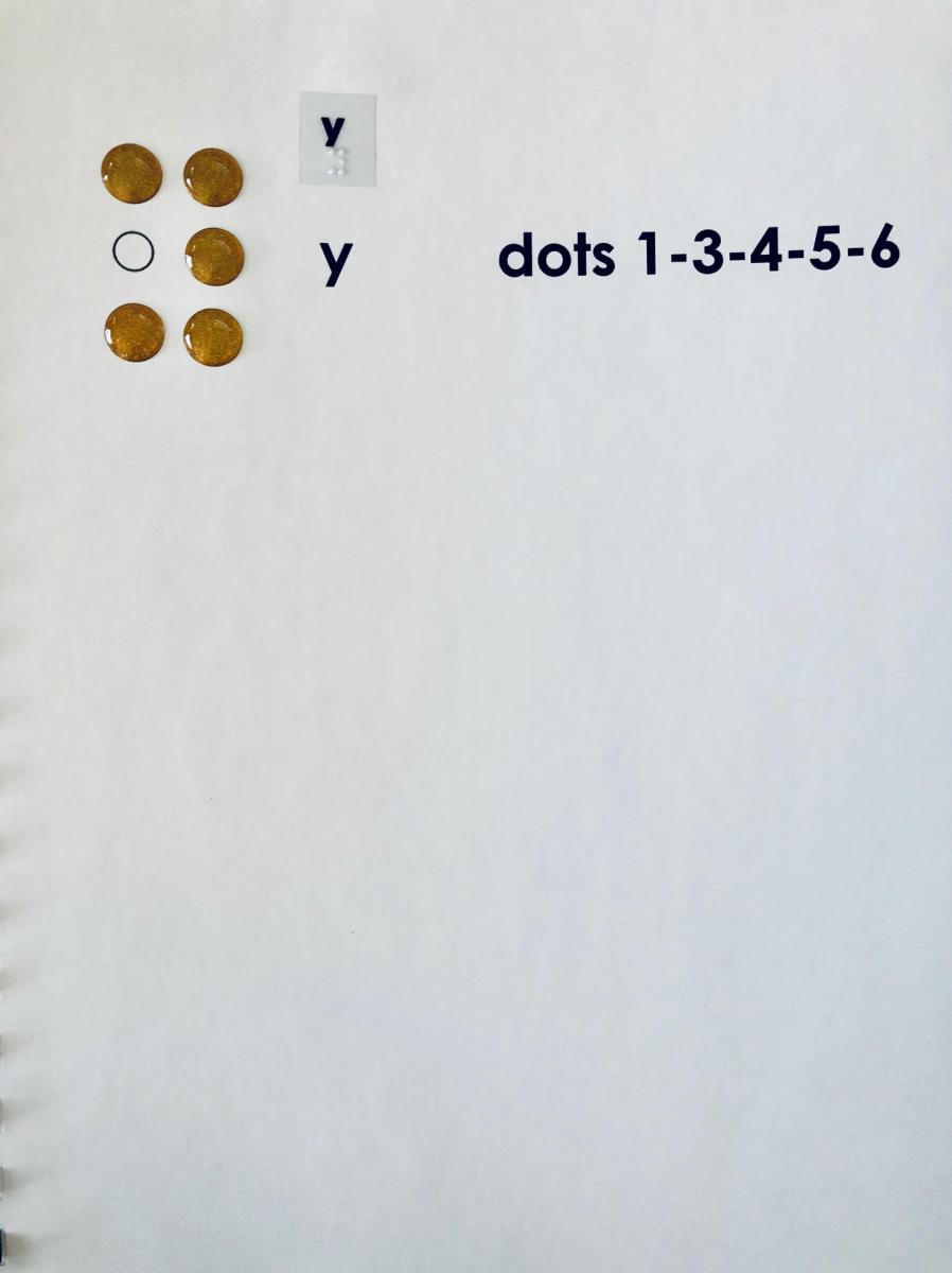 Sample page for the letter y