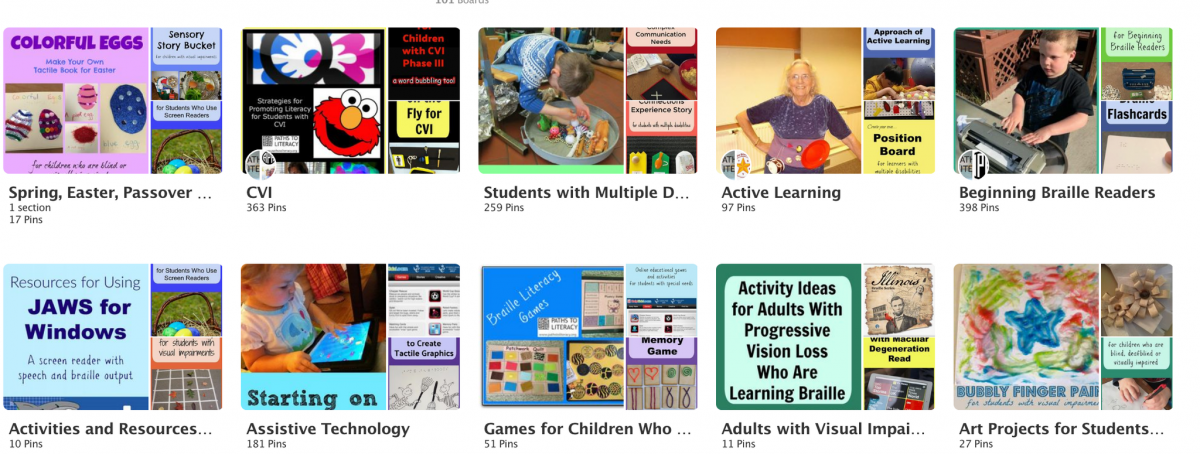 Sample Pinterest boards from Paths to Literacy