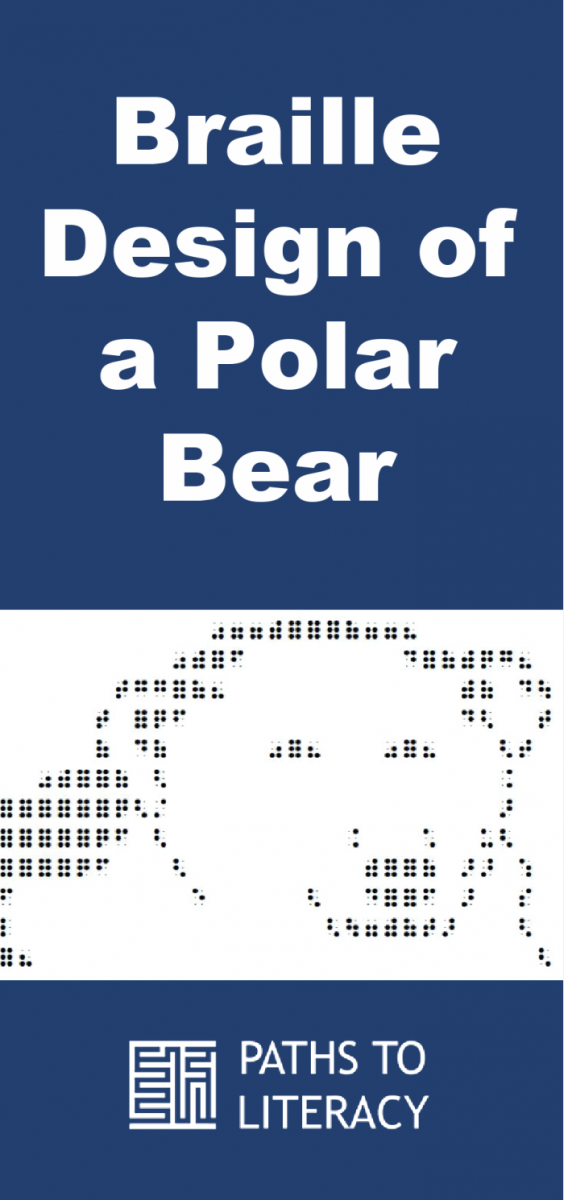 Collage of braille design of polar bear face