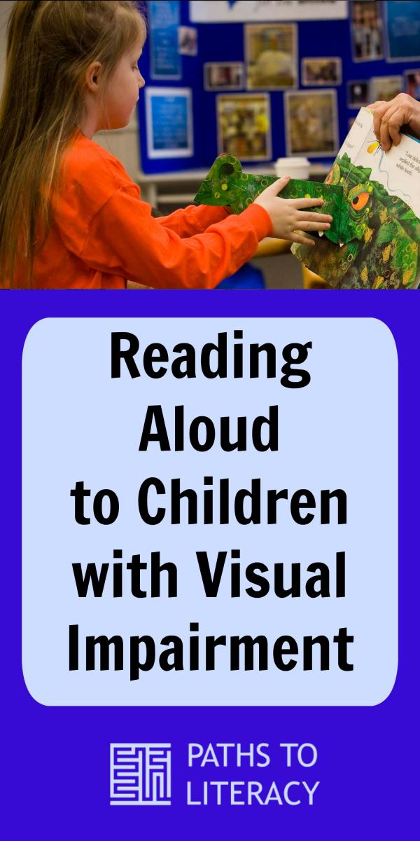 Collage of reading aloud to children with a visual impairment
