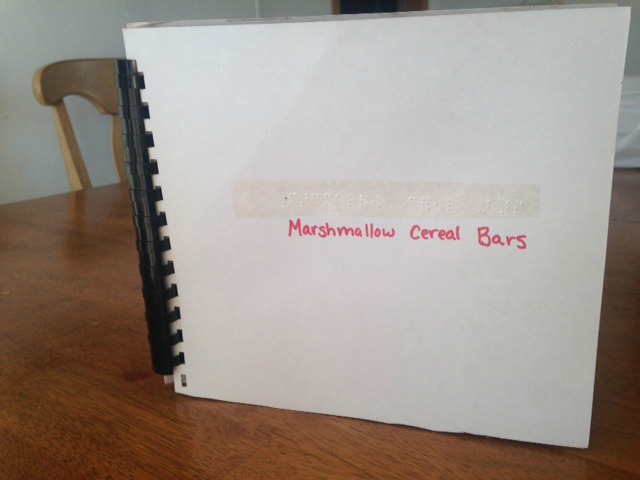 marshmallow cereal bars braille recipe book