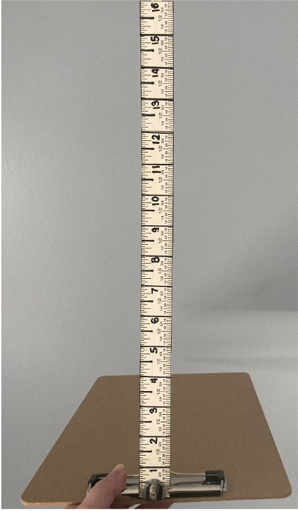 Finished measuring tool on clipboard