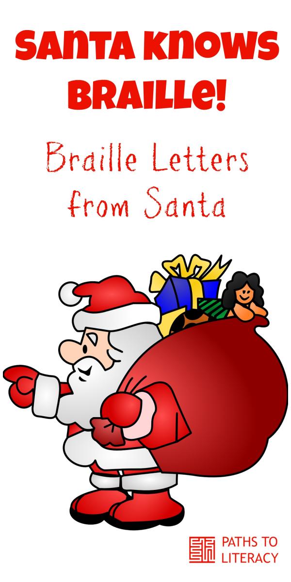 Collage of Santa Knows Braille