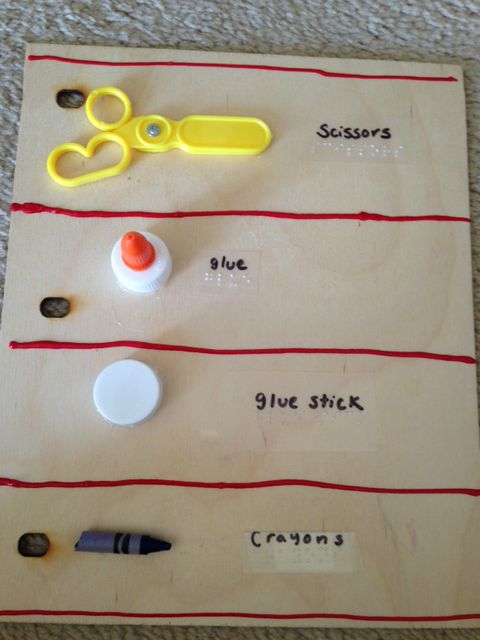 scissors glue glue stick and crayons labels