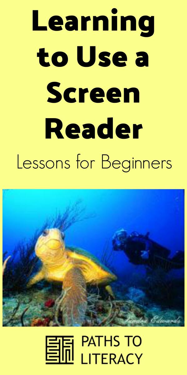 Collage of learning to use a screen reader
