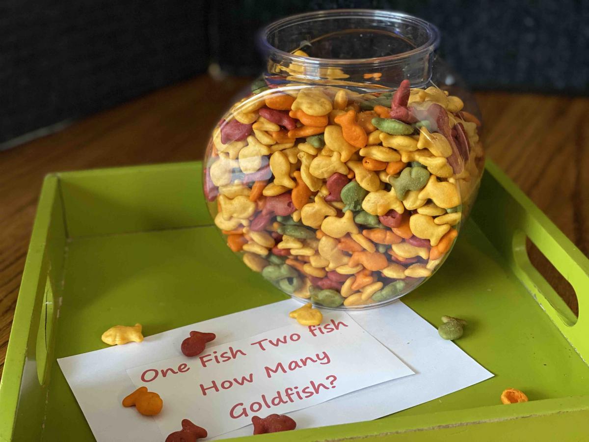 Guess how many goldfish are in the jar.