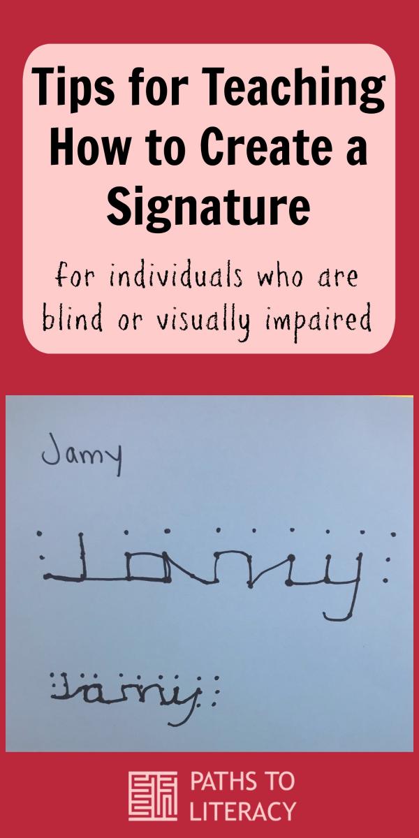 Collage of creating braille signature