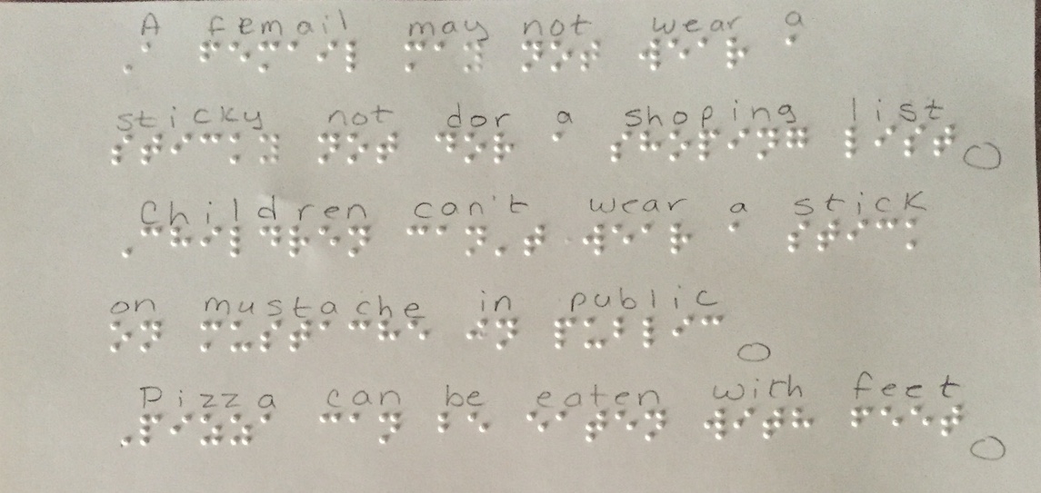 Silly laws in braille
