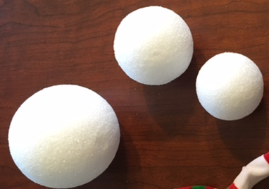 Styrofoam balls of 