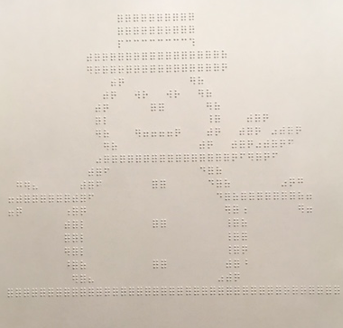 Braille drawing of snowman
