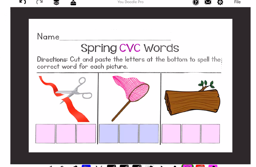 Spring CVC Words worksheet