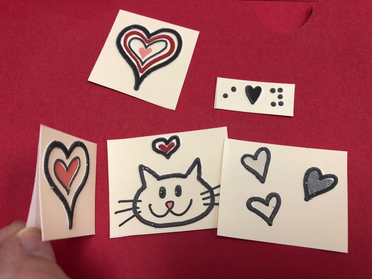 Tactile stickers that can be shared Tactile stickers that can be shared
