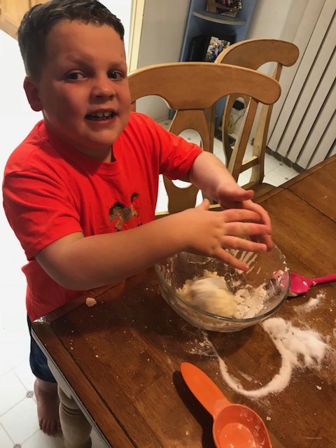 Hands get sticky when mixing the dough! Sticky hands when mixing dough