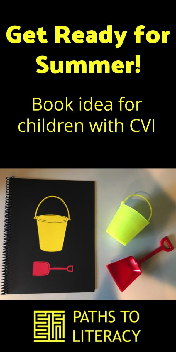 Collage of summer book for children with CVI