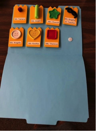 File folder with symbols on Velcro dots File folder with symbols on Velcro dots